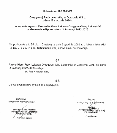 Uchwała RPL