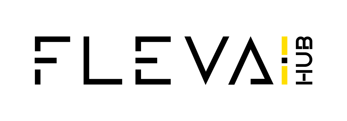 logo fleva hub CMYK biale